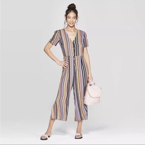 Xhilaration Lightweight Stripe Romper Jumpsuit Size Small - Picture 1 of 6